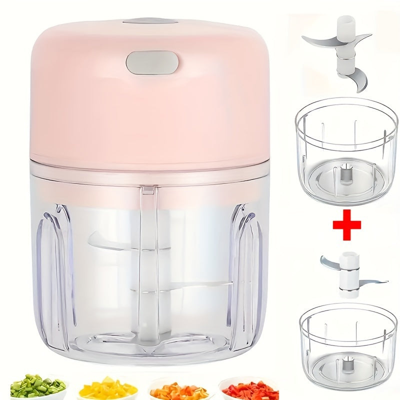Electric Garlic Chopper 8.45oz Rechargeable Kitchen Shredder for Cooking