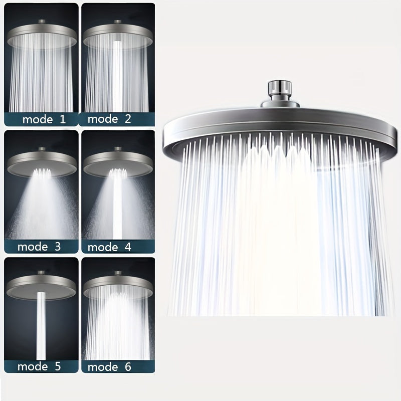 Cabezal de ducha de alta presión ajustable con 6 configuraciones de pulverización, rociador de mano tipo lluvia para baño