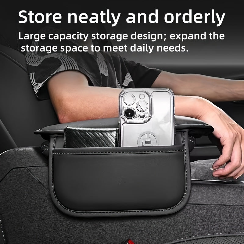 Universal Car Armrest Pad With Side Storage Bag Console Protector