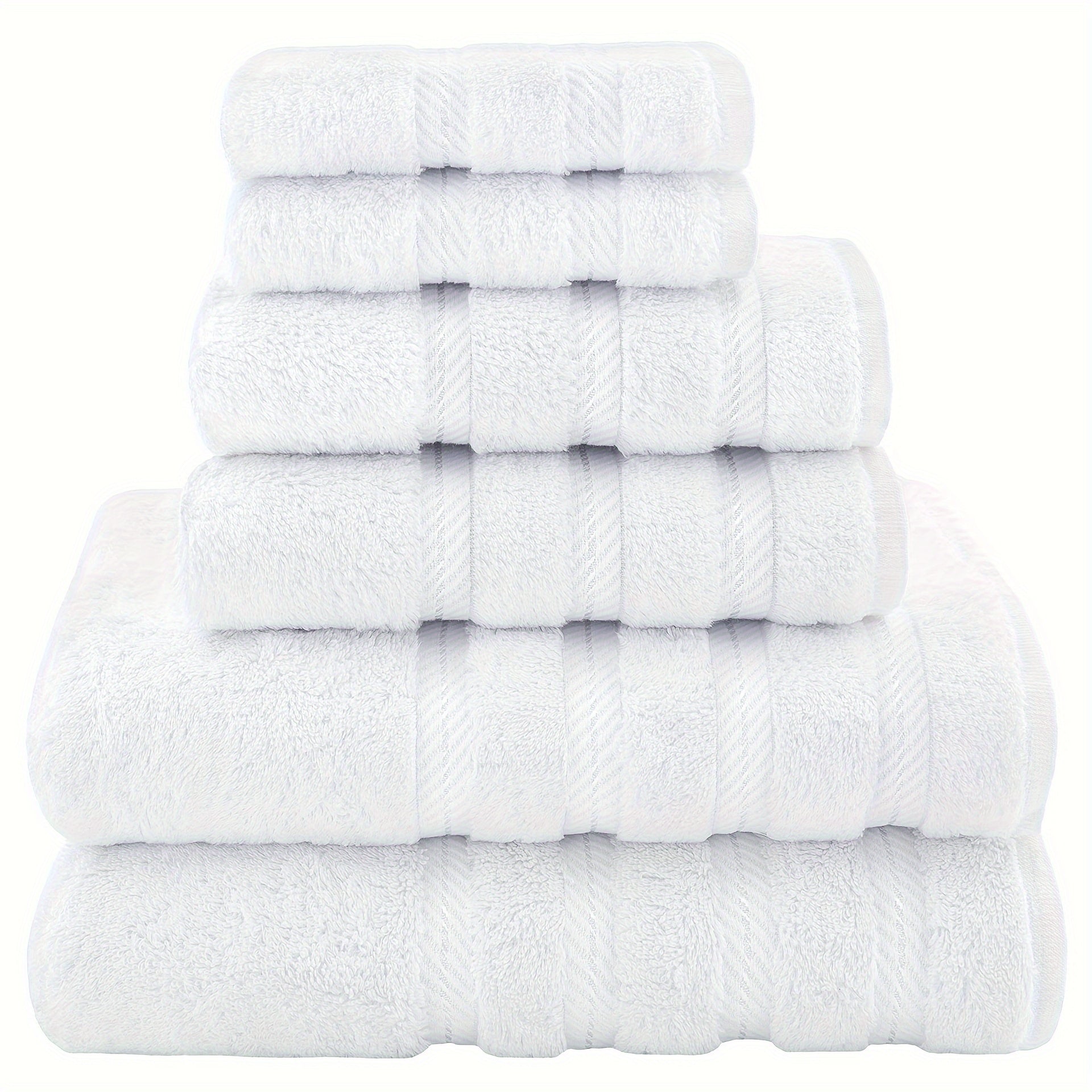6-Piece Velvet Towel Set Soft Absorbent Bath Towels and Hand Towels for Home and Hotel
