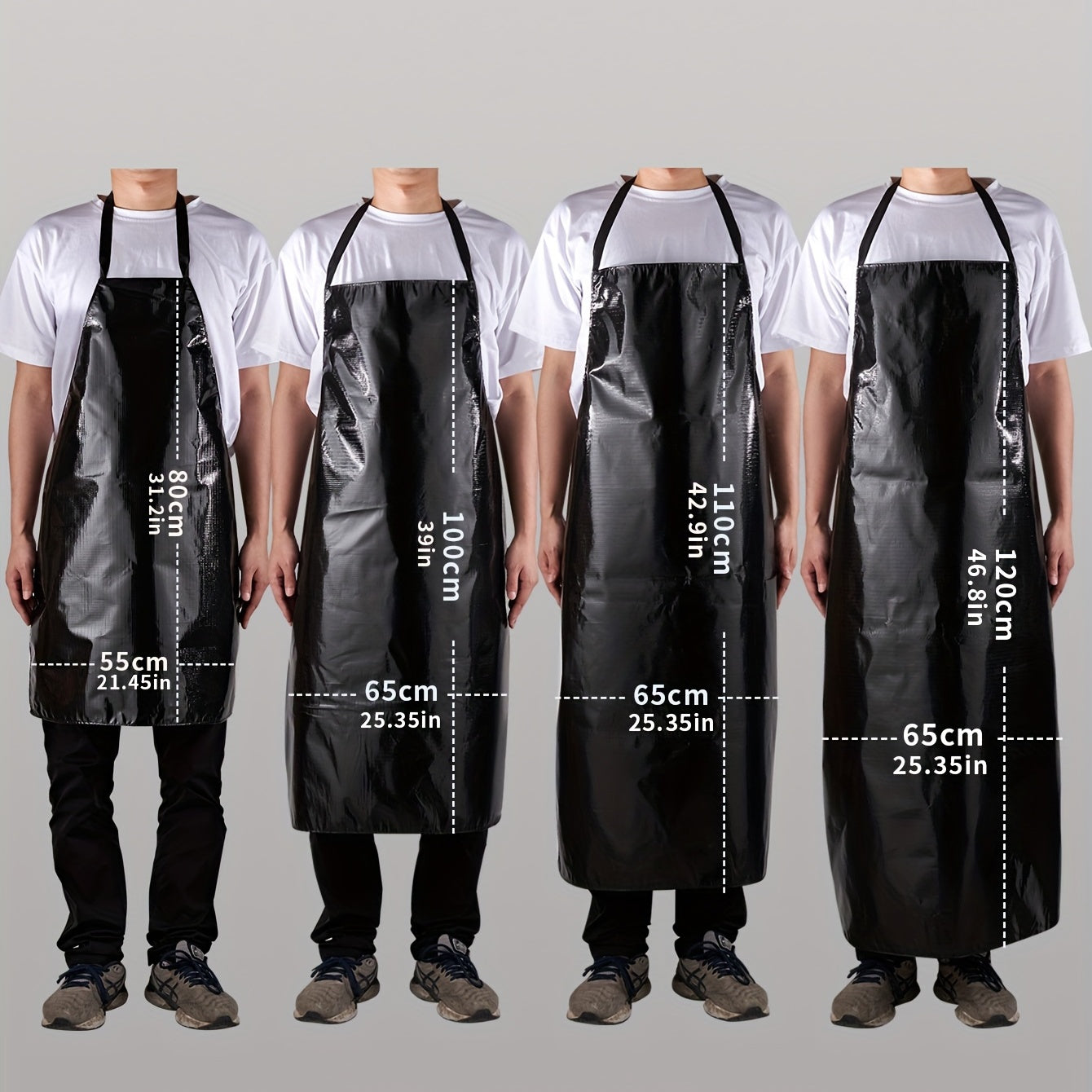 Durable PVC Apron with Adjustable Straps and Pockets for Cooking Gardening