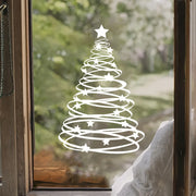 Christmas Tree Glass Sticker Reusable PVC Matte Rectangular Window Door Decor