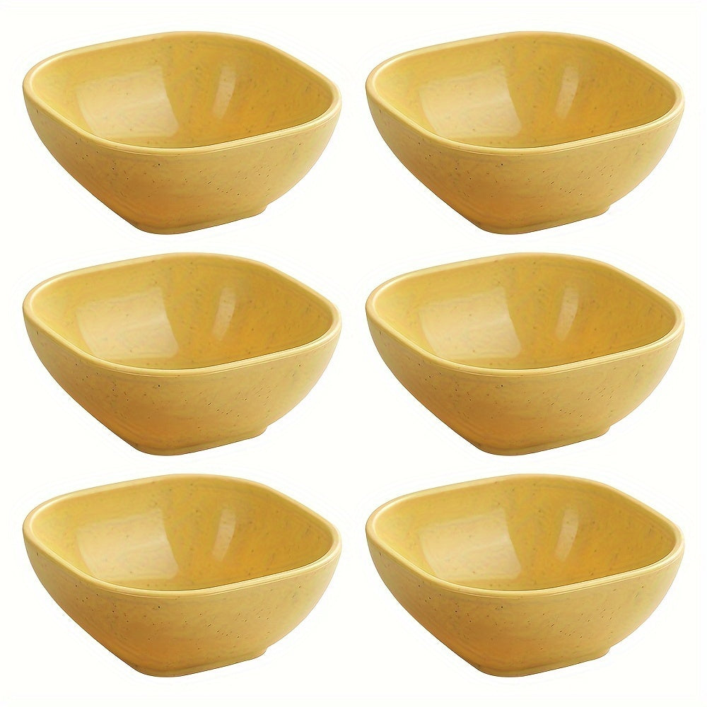 Set of 6 Square Dessert Bowls 9.65cm Polypropylene Condiment Side Dish Storage