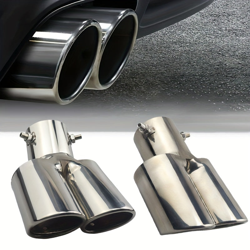 Automobile Dual Outlet Exhaust Pipe Stainless Steel Dual Tube Tail Pipe