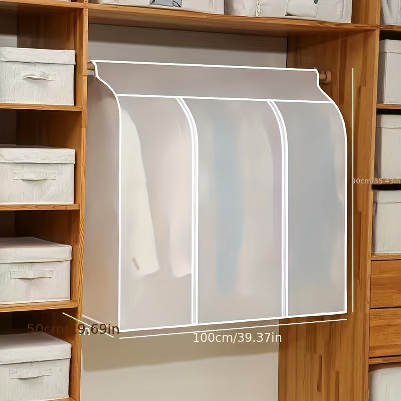 Large Capacity Translucent Garment Bag with Zipper for Suits Dresses and Jackets