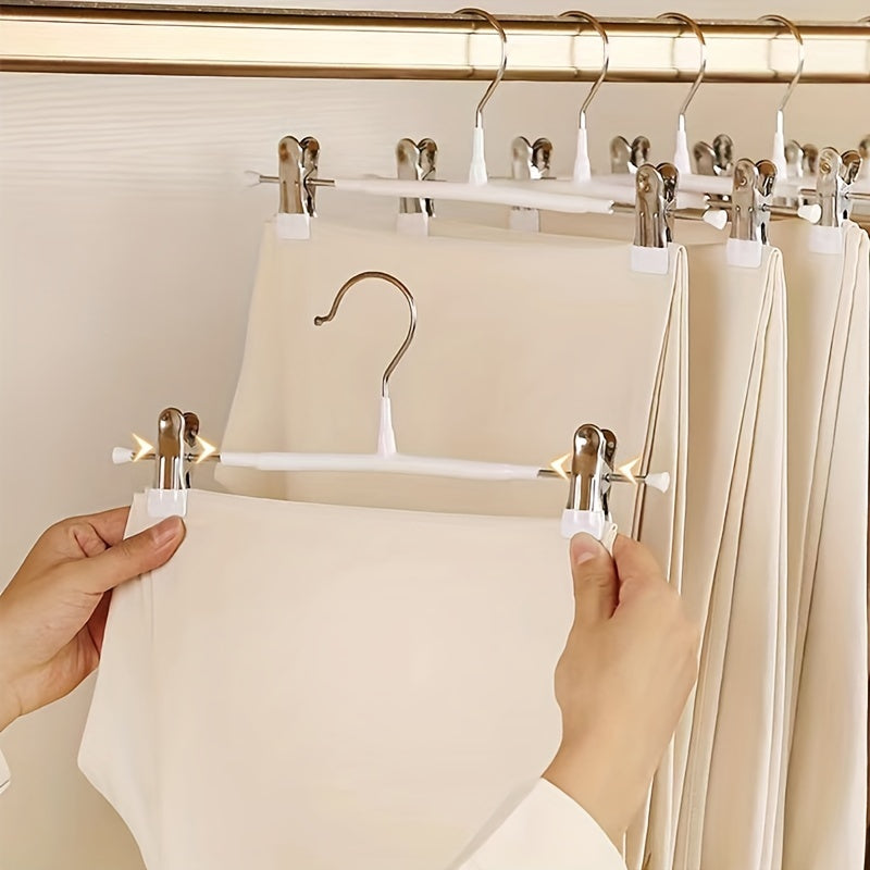 Adjustable Clothes Hanger with Stainless Steel Skirt Clip Drying Rack Pack of 10 or 20