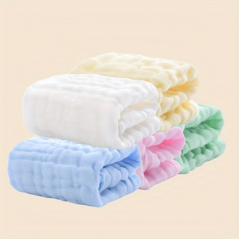 Набор из 5 мягких и впитывающих хлопковых полотенец однотонного цвета, идеально подходящих для лица