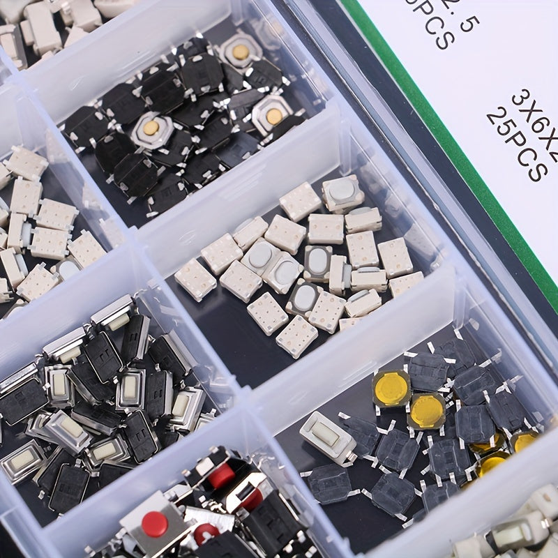 250 штук тактильных кнопочных переключателей для электроники и бытовых приборов