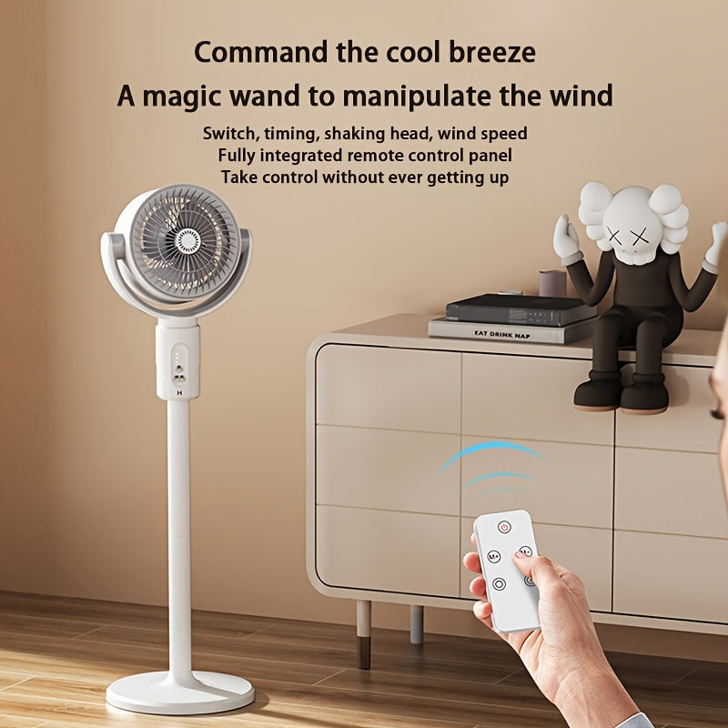 Three-in-One Shaking Head Floor Fan with Adjustable Heights for Home Dorm Outdoor