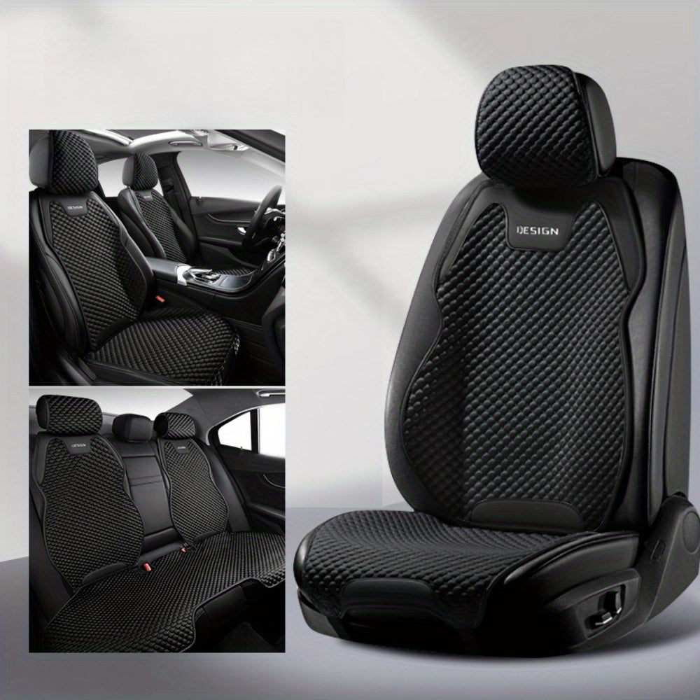Black Ice Bean Car Seat Cushions Breathable Heat-Dissipating Cool 1/2/3 pcs