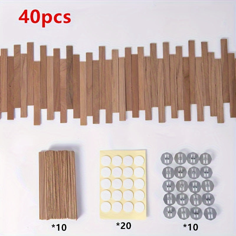 40 Pieces Wooden Candle Wicks 12.95cm Smokeless DIY Candle Making