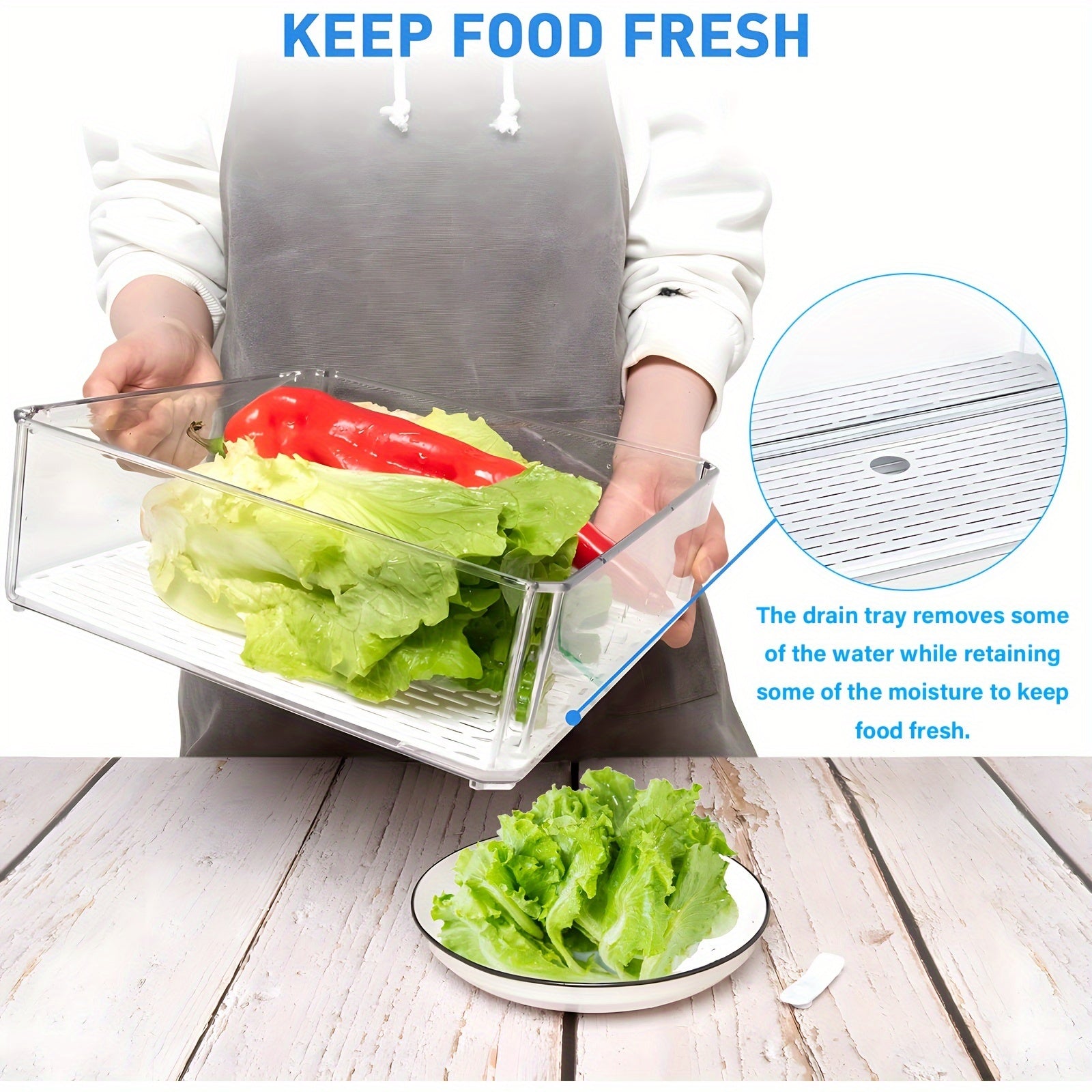 7/14 dona shaffof, oson yig‘iladigan muzlatgich tashkilotchilari bankalari, qopqog‘ bilan, BPA-siz oziq-ovqat saqlash uchun, mevalar, sabzavotlar, ichimliklar