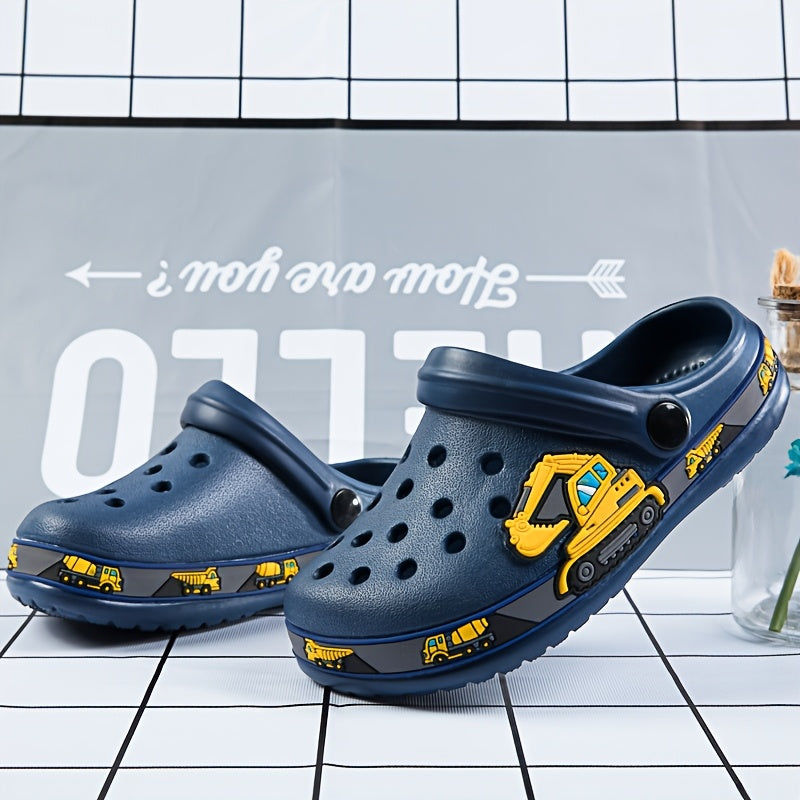 Kids' Unisex Cartoon Dinosaur Clogs Slip-On Shoes for Boys and Girls Ages 14 and Under