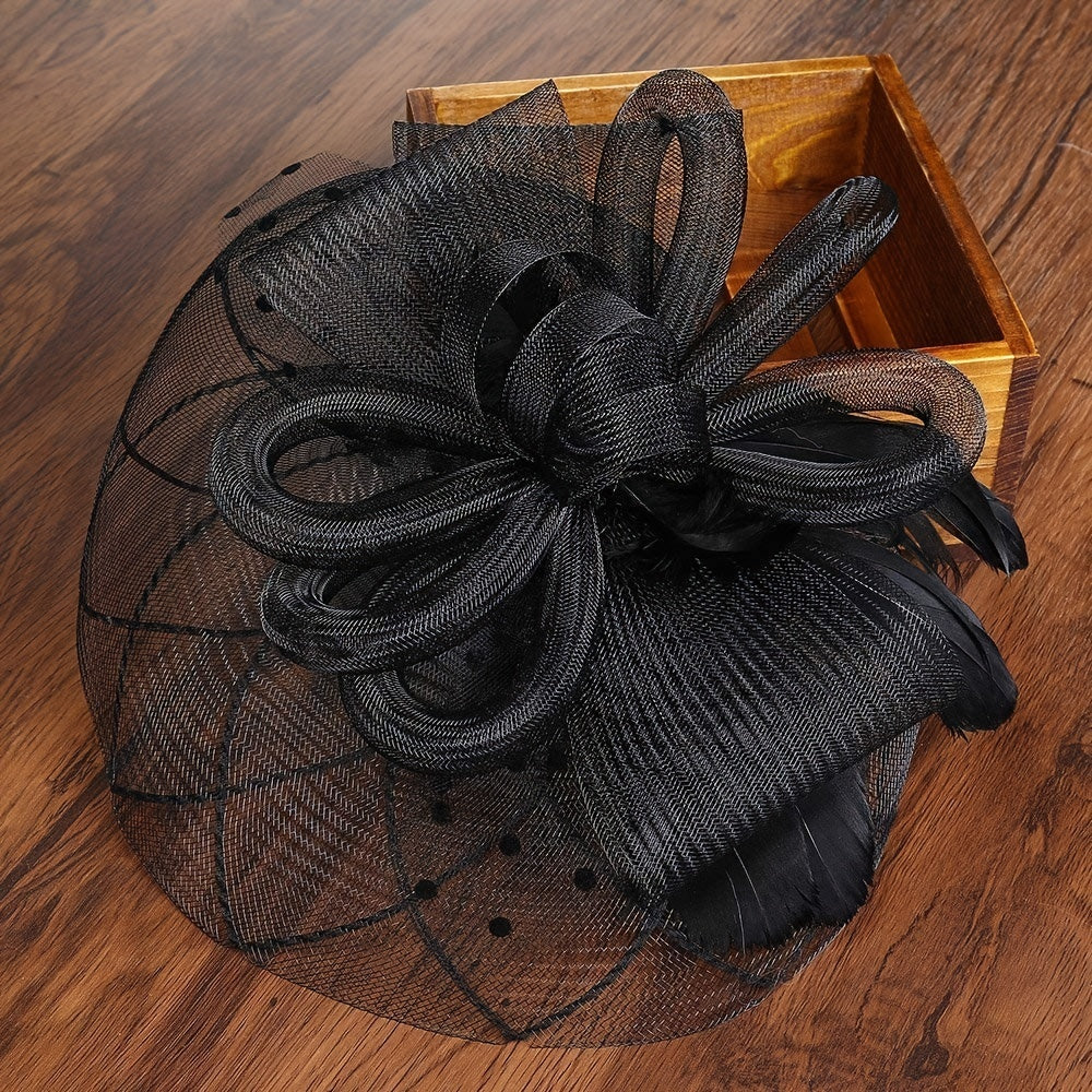 Mesh Flower Fascinator Hat for Women Tea Party Church Headwear