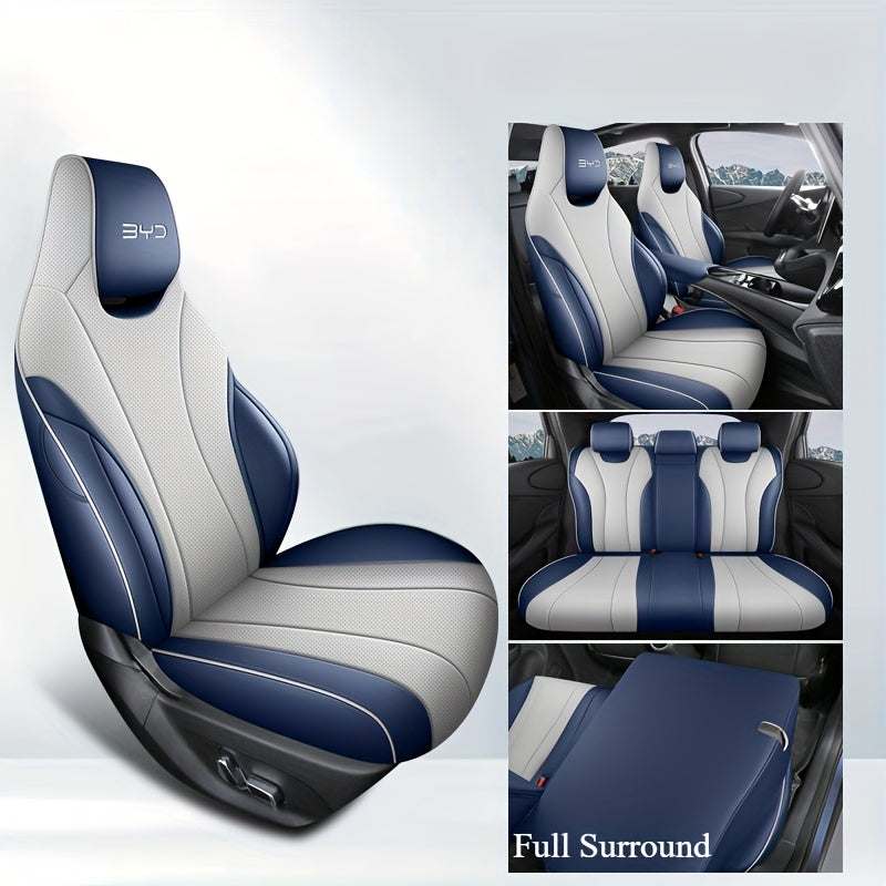 Full Set Car Seat Covers 5-Seat Synthetic Leather All-Season Protection