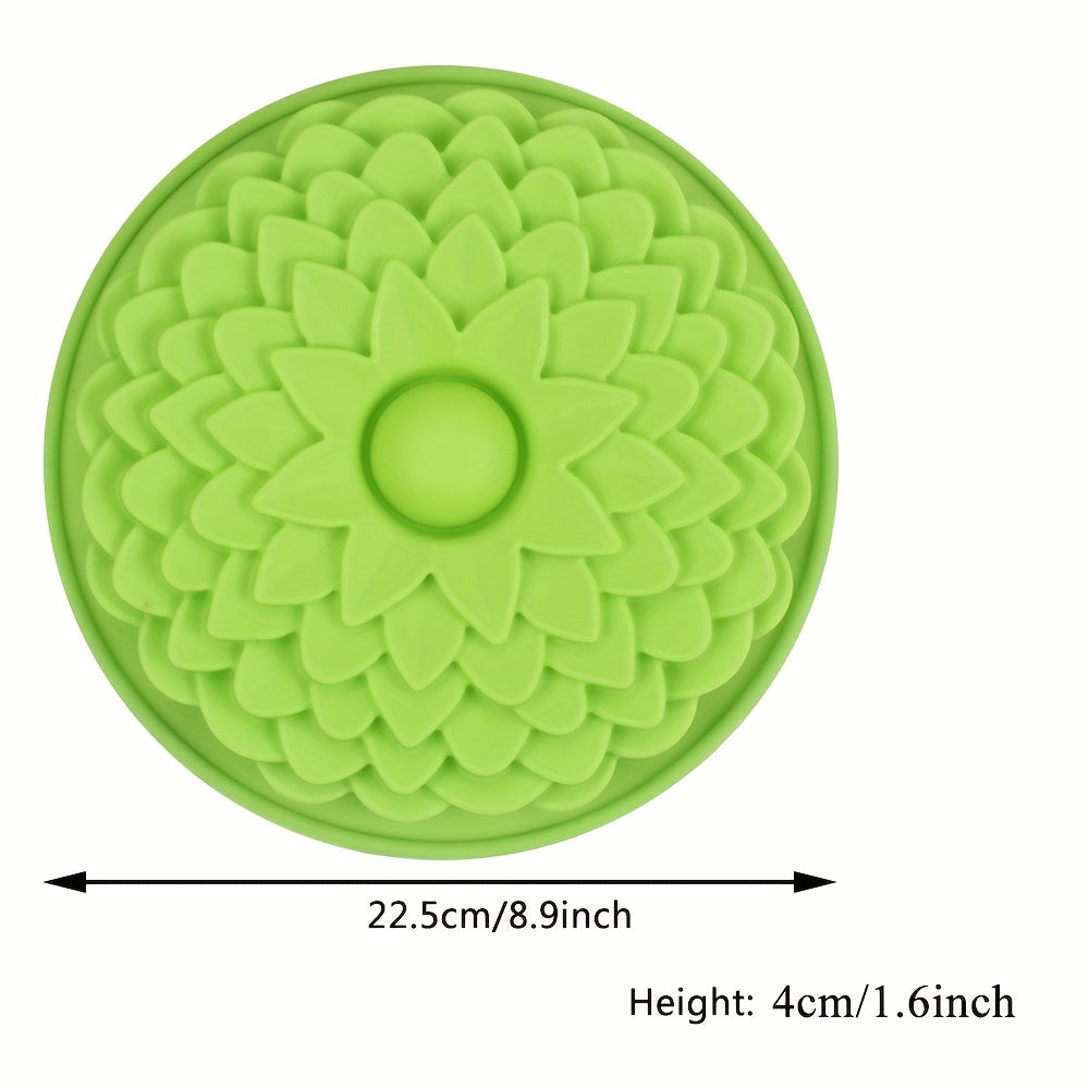 8-Inch Silicone Cake Mold Chrysanthemum Shape Non-Stick Flexible Durable for Desserts