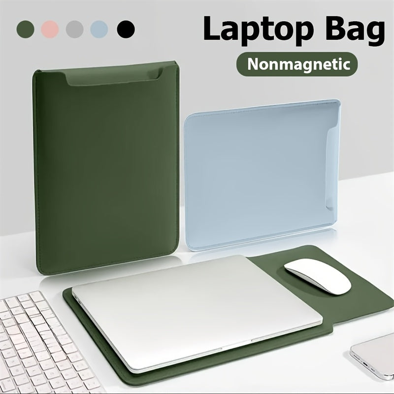 Synthetic Leather Laptop Sleeve for MacBook, Lenovo, Huawei, Xiaomi, iPad Air in Black or Green