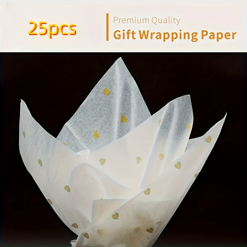 25 Sheets Small Peach and Love Heart Sydney Paper for Gift Wrapping and Decorations