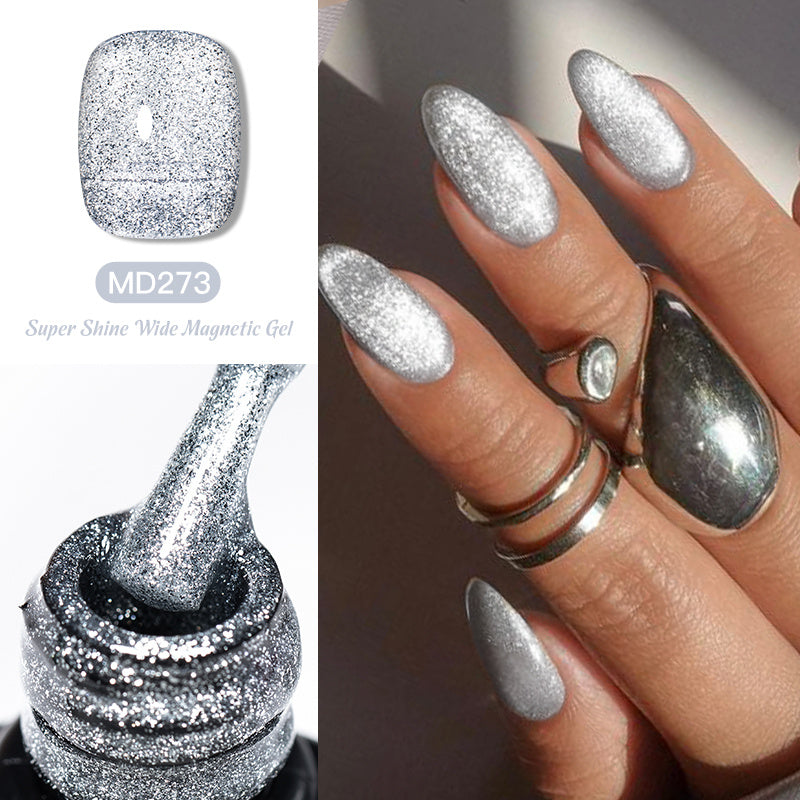 Women Gel Nail Polish 8ml Cat Eye Red Silver Gray UV LED Magnetic