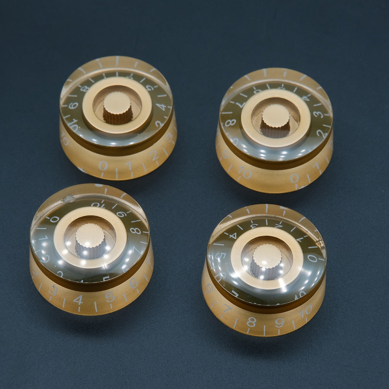 Acrylic Electric Guitar Knobs Set of 4 with 24 Fine Splines for Speed Control