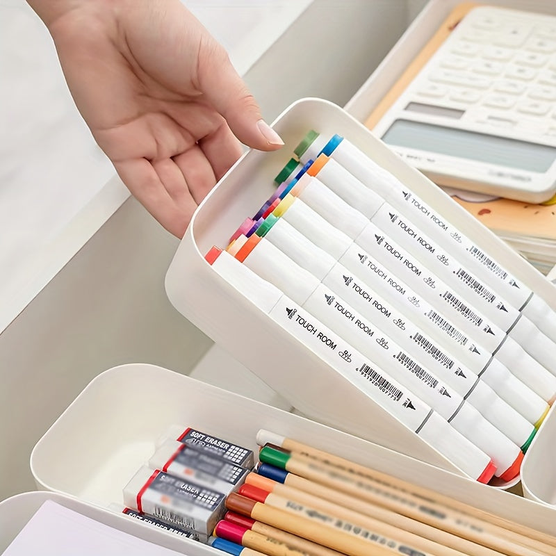Desk Organizer with Classification Separator Stackable Stationery Box for Home Office