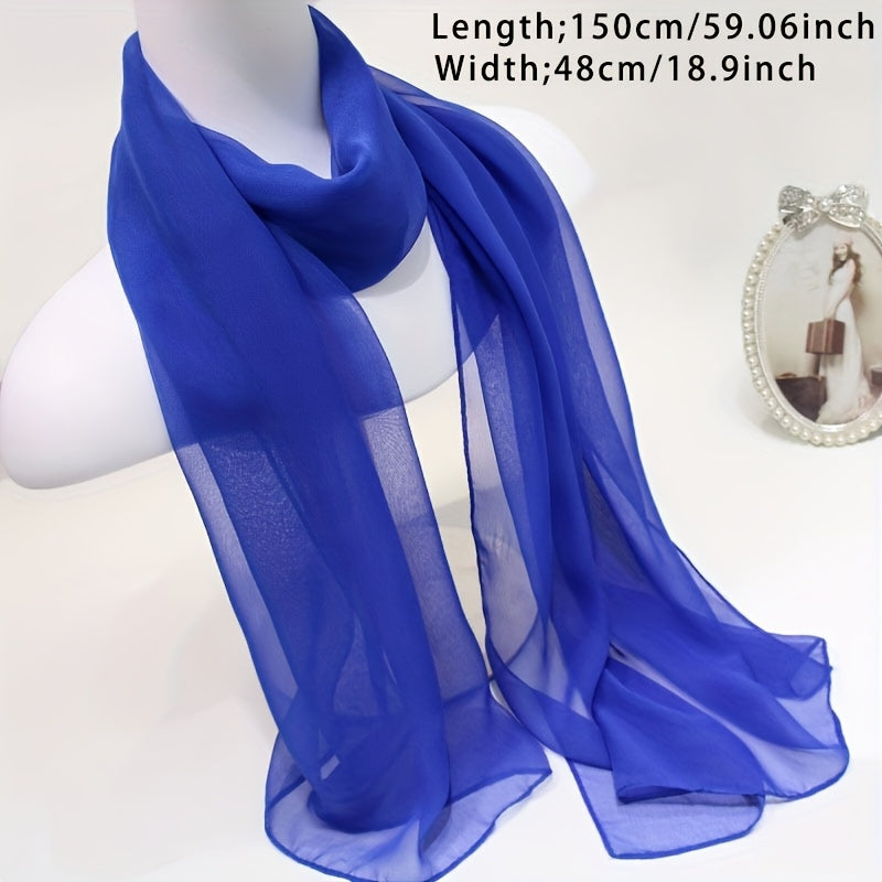 Lightweight Chiffon Shawl for Women Solid Colors Thin Scarf for Sunscreen Travel Beach