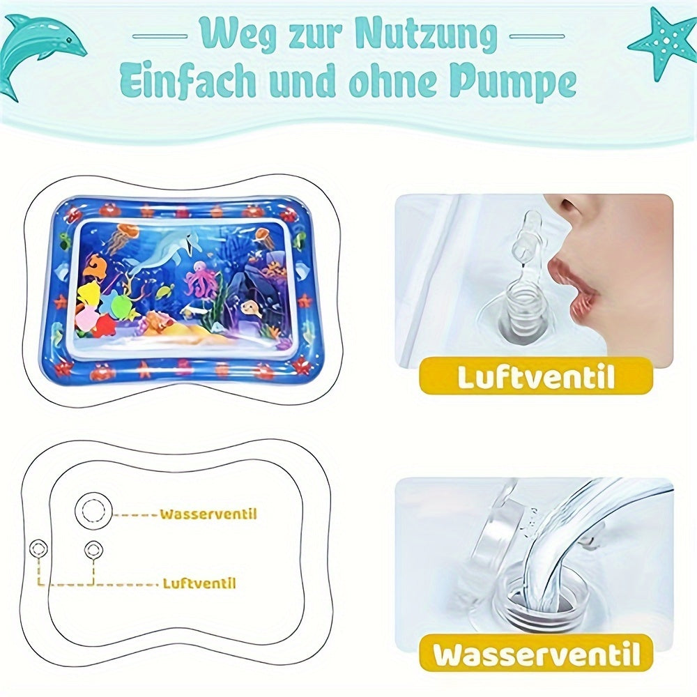 Детский игровой коврик для воды с дизайном медуз и рыб для малышей и детей раннего возраста