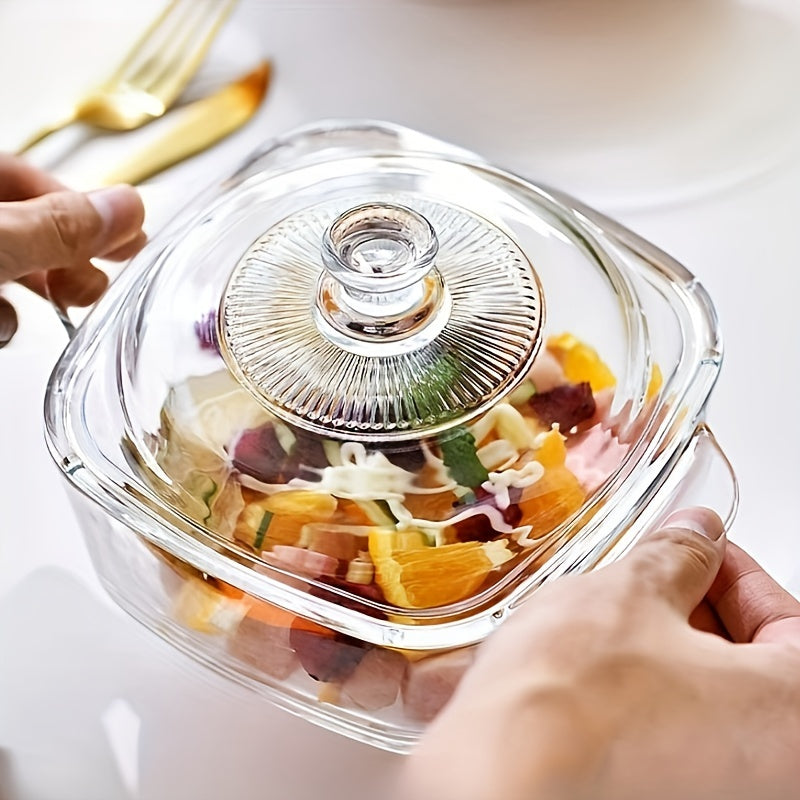 Olla de cocina de vidrio templado antiadherente 1500ml 2500ml apta para microondas con asas