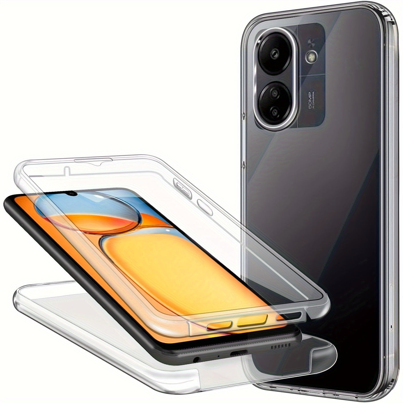 Full Body Shockproof Phone Case for Xiaomi Redmi Models with Transparent Cover