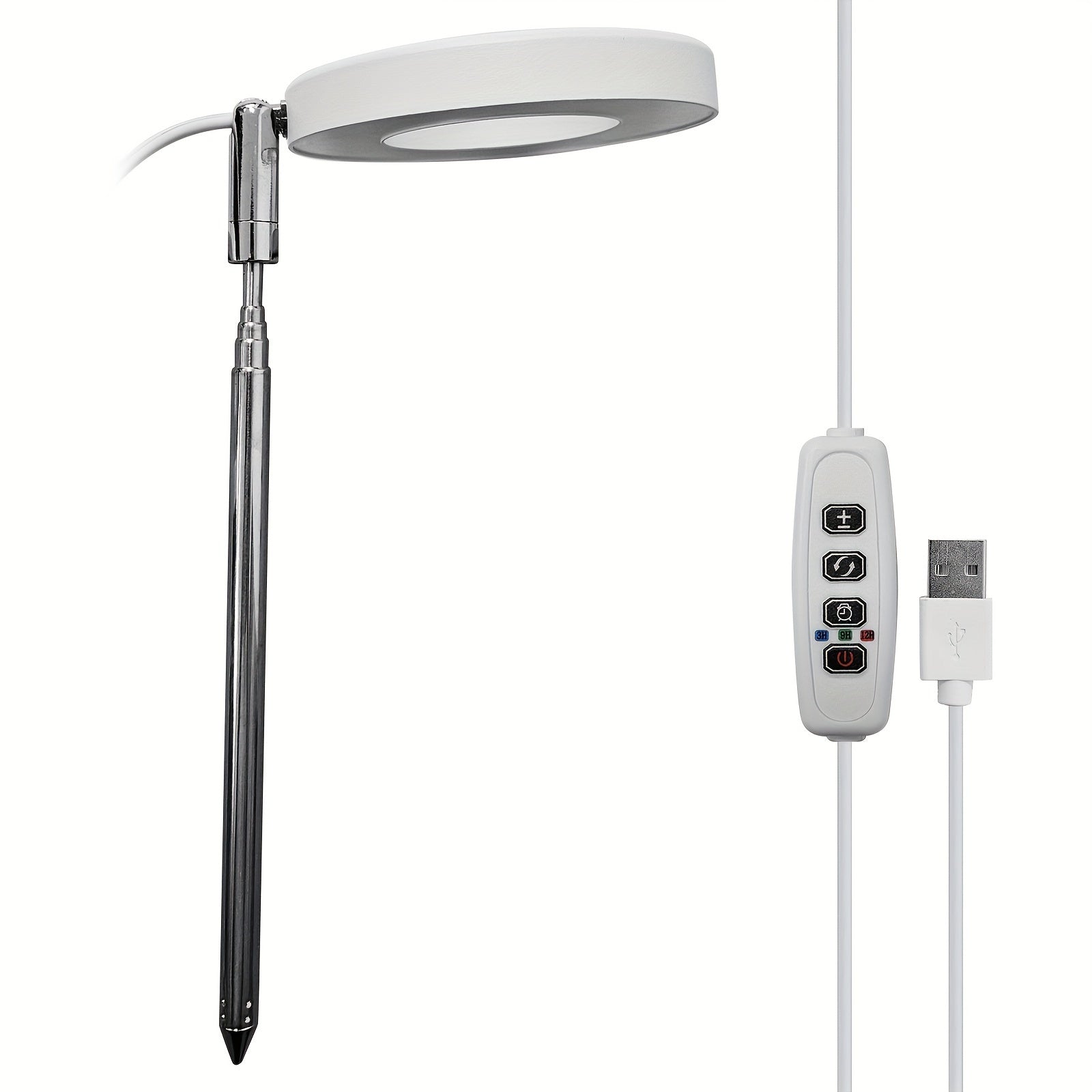 Adjustable Full Spectrum LED Plant Grow Light with Timer and USB Power for Indoor Plants