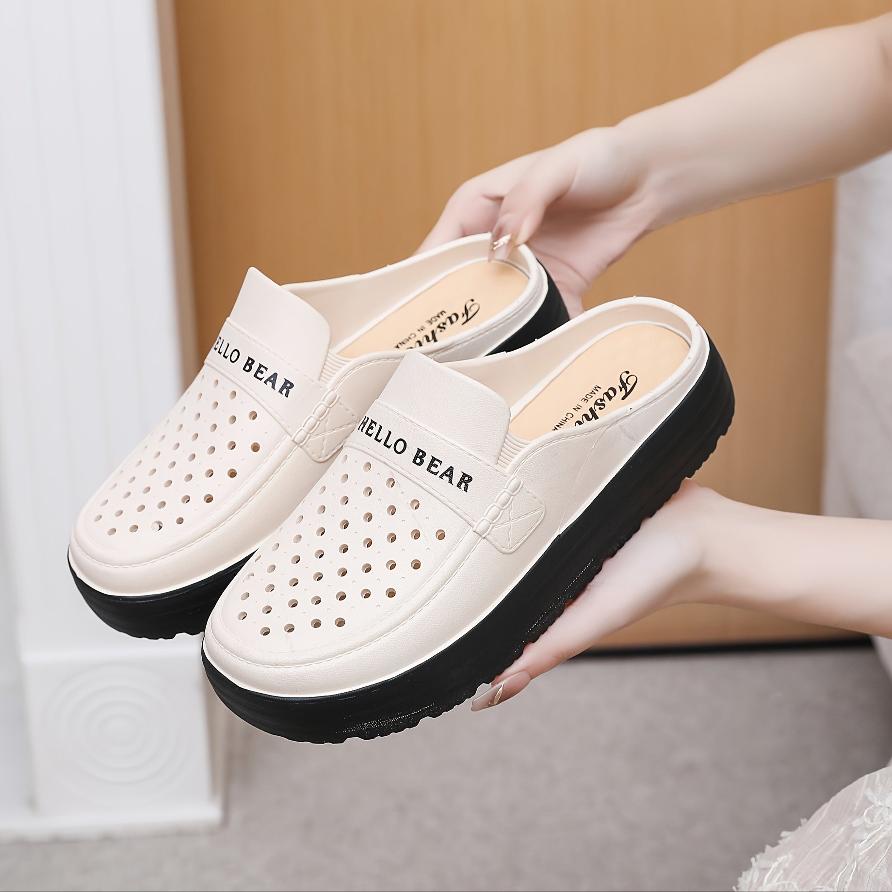 Women's Summer Thick-Soled PVC Shoes with Half-Enclosed Head for Comfort and Style