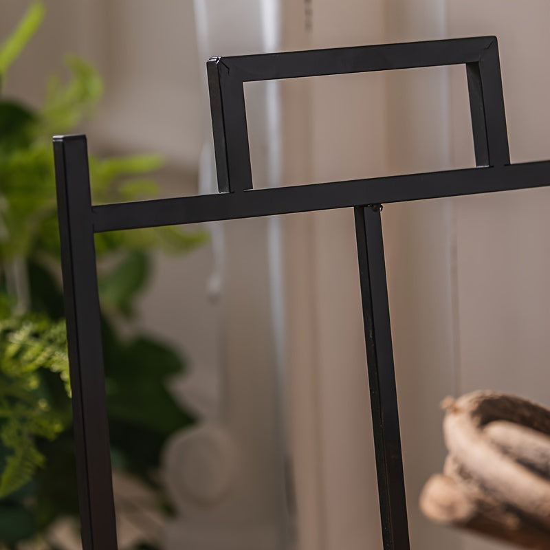 Деревянная настенная стойка для хранения принадлежностей для печи в гостиной, простая столешница для входа в гостевой дом, железная и деревянная полка для дров