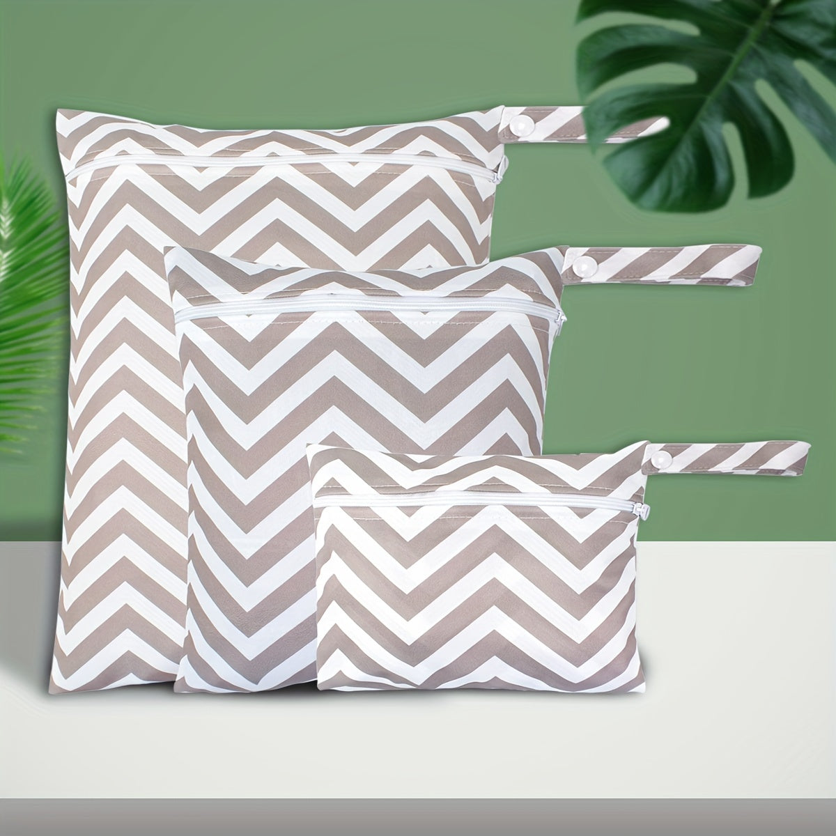 Set of 3 Reusable Washable Diaper Bags Polyester Travel Beach Pool Daycare Gym