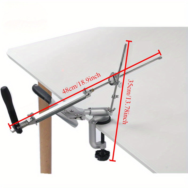 Luxury RX 009 Pro Knife Sharpener - Burchakli maydalagich bilan turli xil pichoq turlari uchun olmos tosh to'plami va mustahkam temir konstruktsiyasiga ega. Mukammal silliqlash uchun yuqori sifatli asbob, chiroyli dizaynda