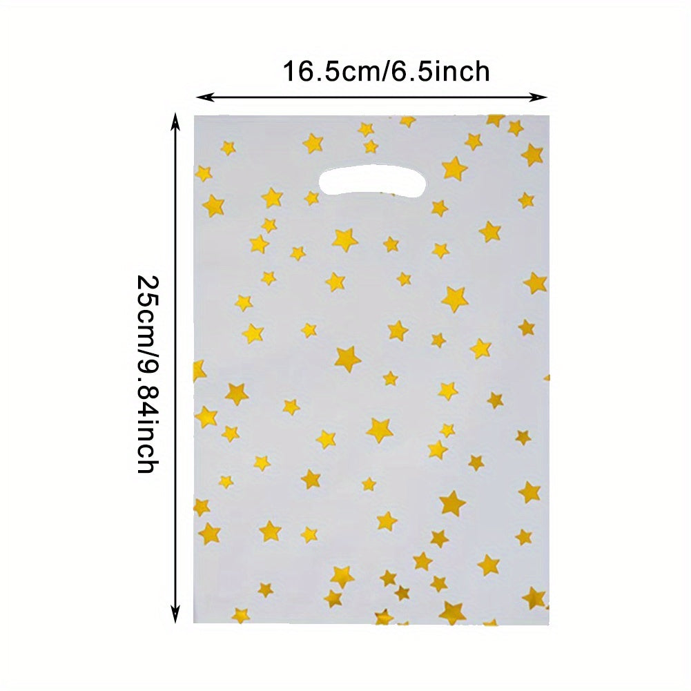 Set of 70 Reusable Gift Bags with Star Pattern, Handles, Multiple Colors