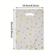 Набор из 70 многоразовых подарочных пакетов с рисунком в виде звезд и ручками, разных цветов; идеально подходит для дней рождения, хранения и праздников