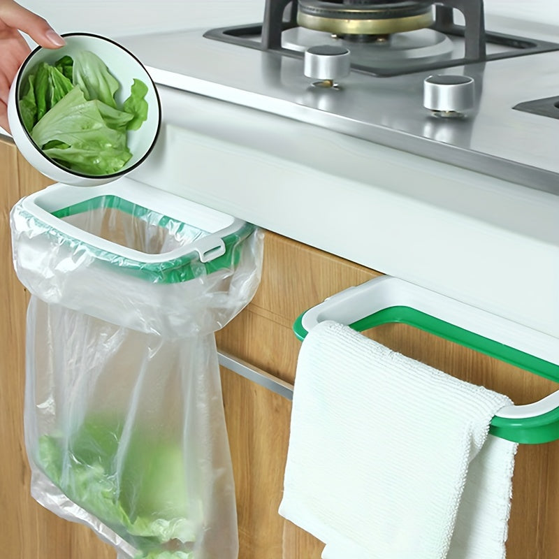Kitchen Garbage Bag Holder Wall Mount Space-Saving Cabinet Door Organizer