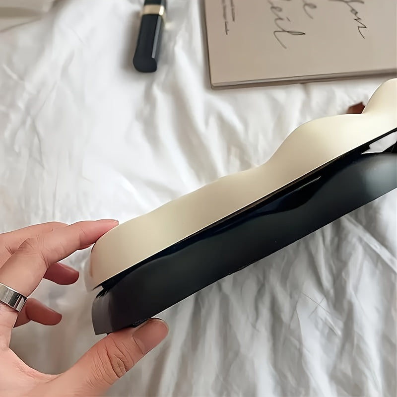 Adjustable Desktop Makeup Mirror with Glass Surface, Plastic Frame, Compact and Portable