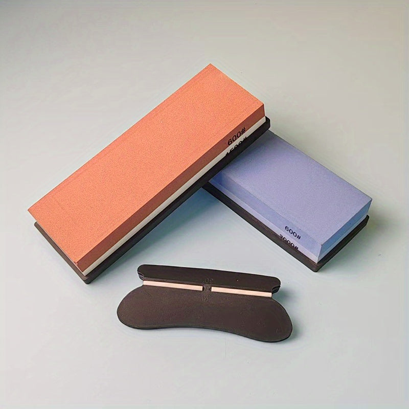 Kitchen Knife Sharpening System with Anti-Slip Base and Color Grinding Stones
