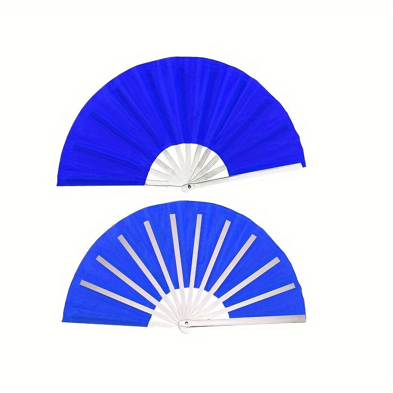 Foldable Nylon Cloth Fan for Dance Martial Arts Performance Non-Skid Grip
