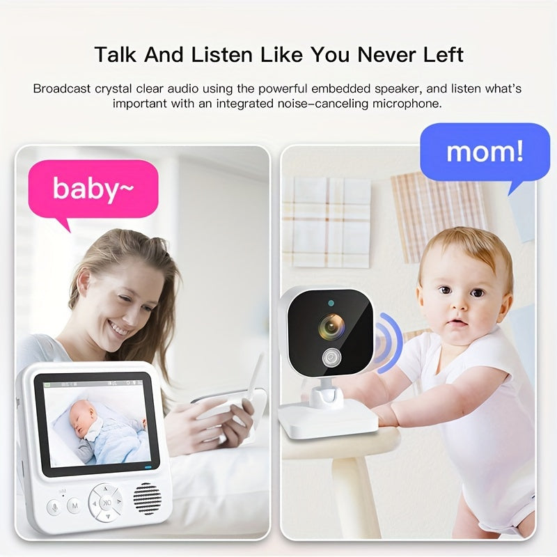 Baby Monitor with 7.11cm LCD Display 720p HD Video Wireless Night Vision Two-Way Audio