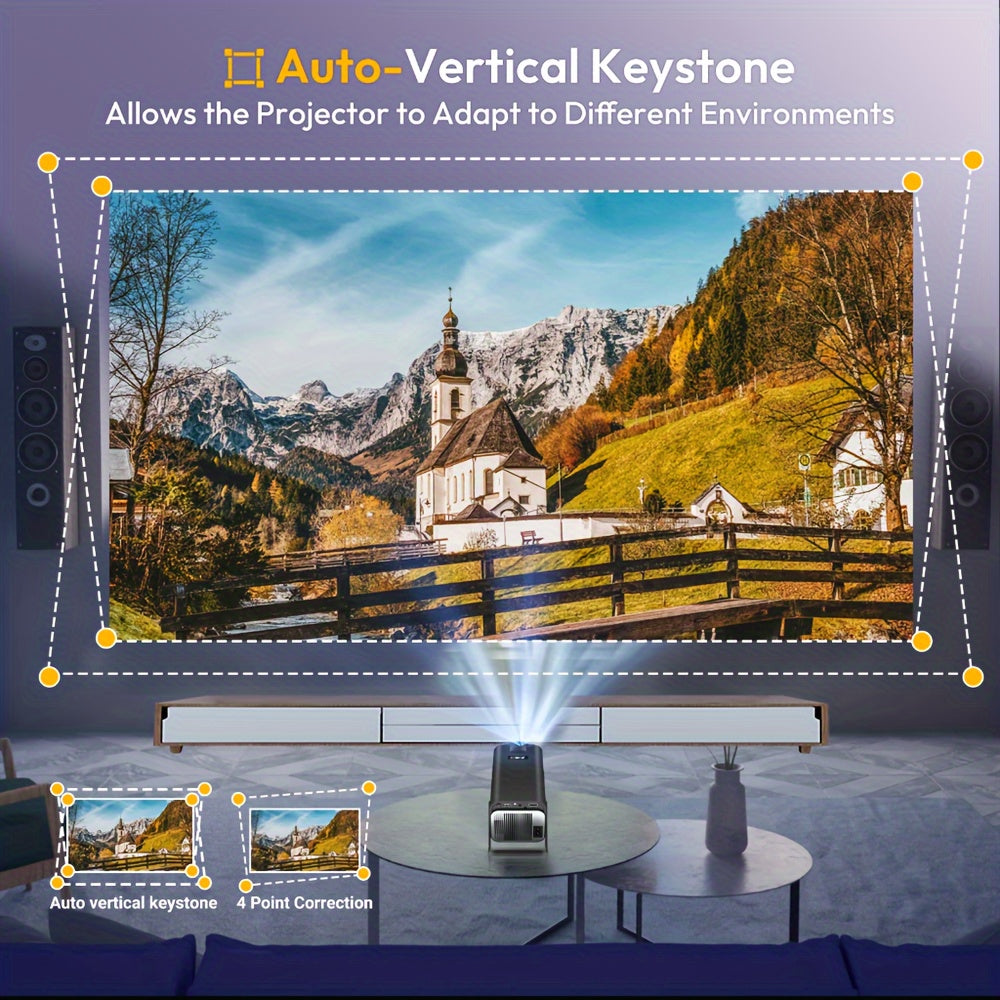 Детский 4K Android WiFi6 Bluetooth проектор с дисплеем 300"