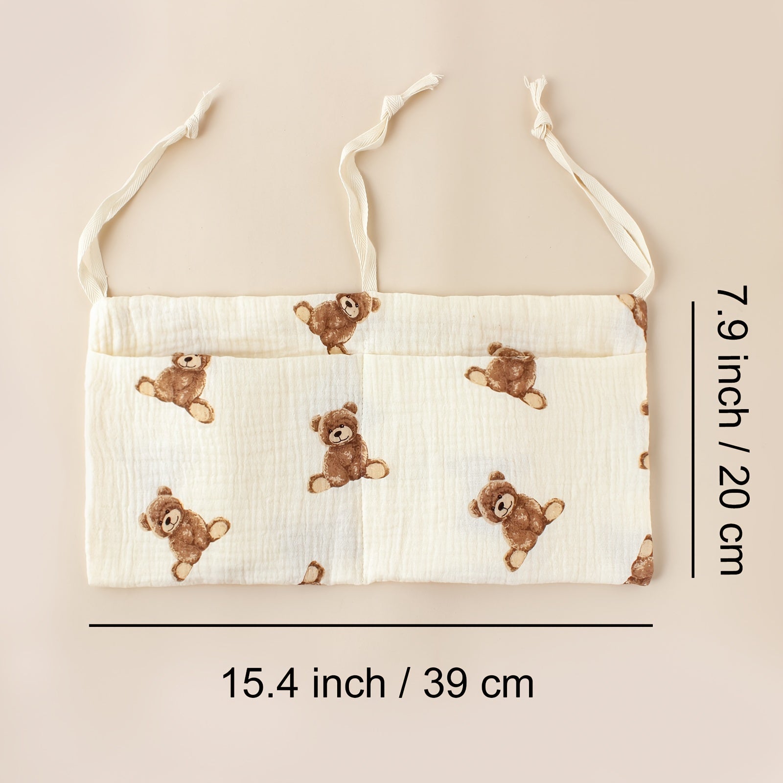 Double Layer Fabric Hanging Storage Bag for Baby Stroller with Two Pockets