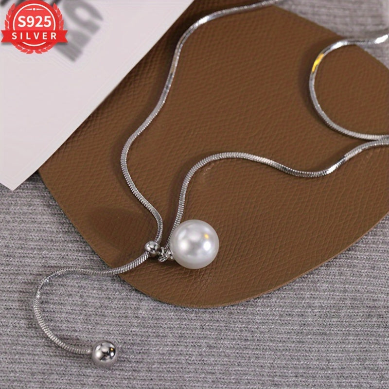 Women's Silver Y-Necklace Adjustable Hypoallergenic Minimalist Jewelry