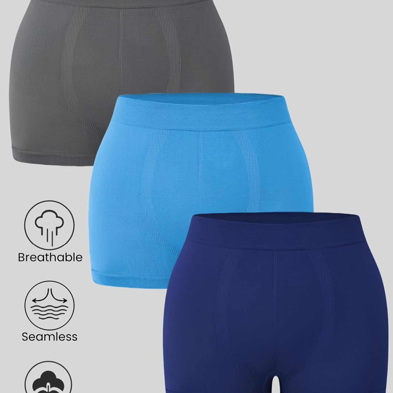 Women's Seamless Boxer Briefs Polyester Blend Breathable All-Season