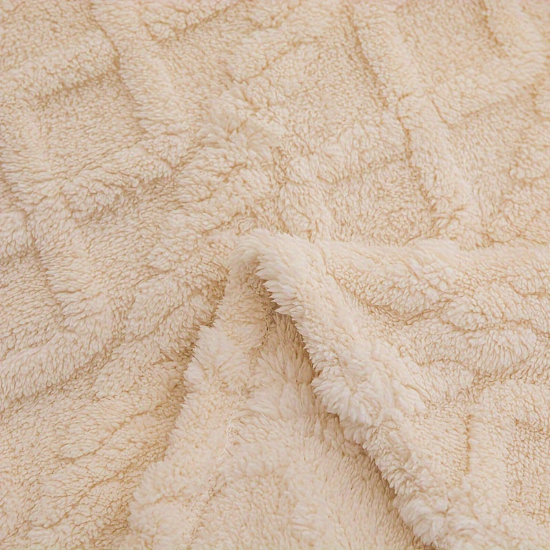 Double-Sided Velvet Office Blanket Rhombus Grid Tartan and Solid Color Square Pattern