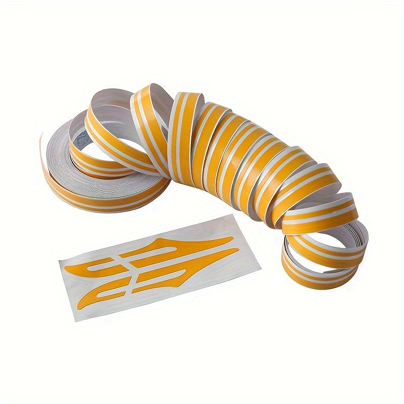 Qora va oq vinil avtomobil chiziqli stiker 385.8 dyuym, suv o'tkazmaydigan, UVga chidamli