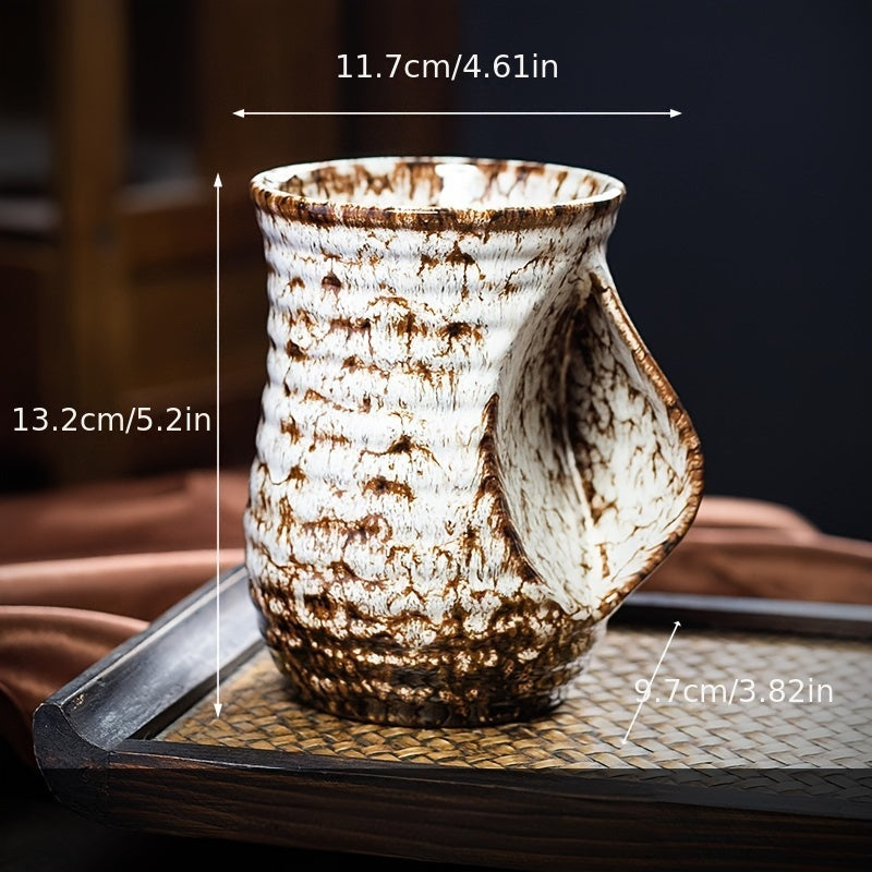 Taza de cerámica de gran capacidad de 560 ml con diseño de horno chino retro para uso en oficina