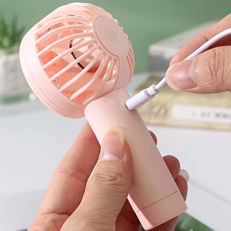 Ventilador portátil USB de cuello colgante con volumen de aire ajustable, recargable, ligero y silencioso para actividades al aire libre y estudiantes