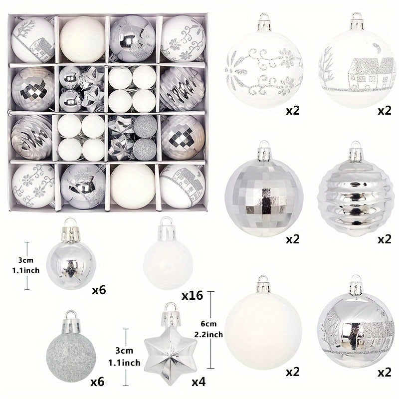 44 bolas decorativas para árbol de Navidad para decorar fiestas, bodas y regalos